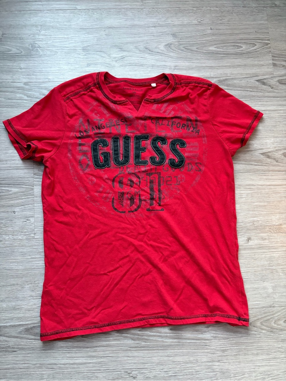 Guess Red Logo Tee